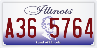 IL license plate A365764