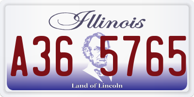 IL license plate A365765