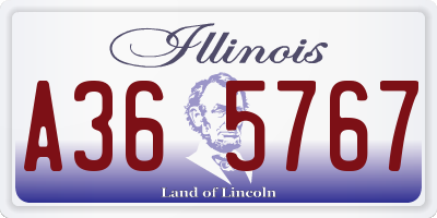 IL license plate A365767