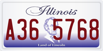 IL license plate A365768