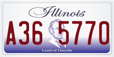 IL license plate A365770