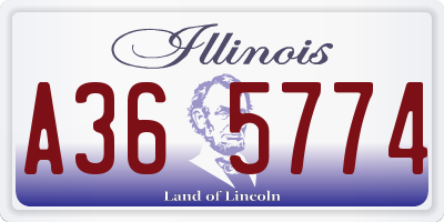 IL license plate A365774