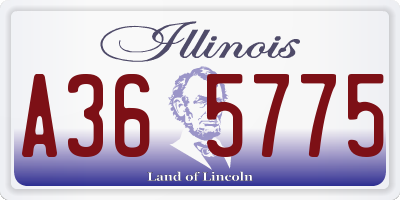 IL license plate A365775