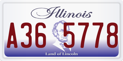 IL license plate A365778