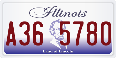 IL license plate A365780