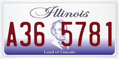 IL license plate A365781