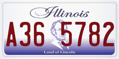 IL license plate A365782