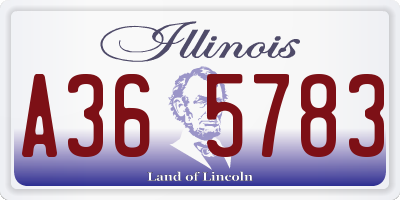 IL license plate A365783