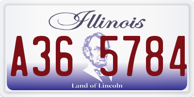 IL license plate A365784