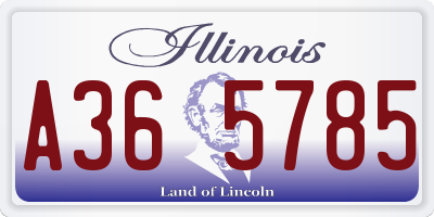 IL license plate A365785