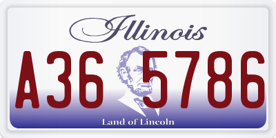 IL license plate A365786