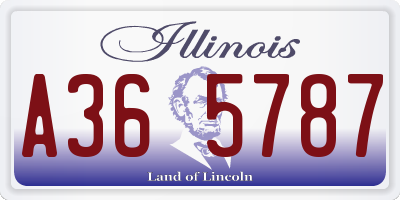 IL license plate A365787