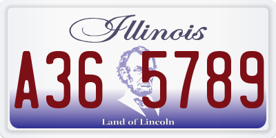 IL license plate A365789