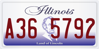 IL license plate A365792