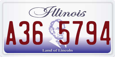 IL license plate A365794