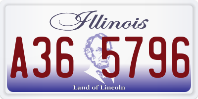 IL license plate A365796
