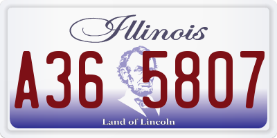 IL license plate A365807