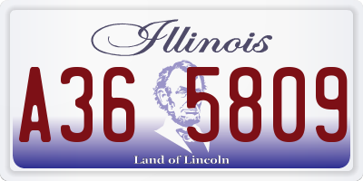 IL license plate A365809