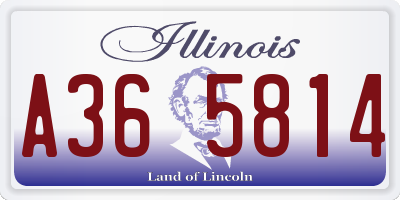 IL license plate A365814