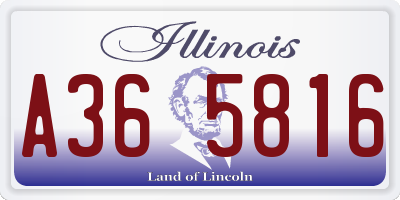 IL license plate A365816