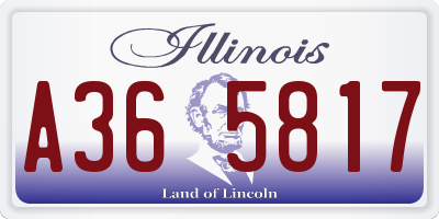 IL license plate A365817