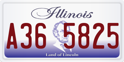 IL license plate A365825