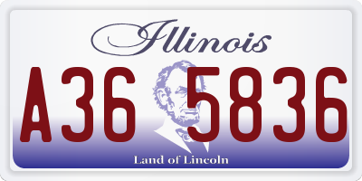 IL license plate A365836