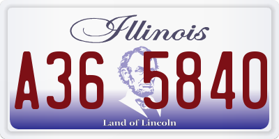 IL license plate A365840