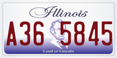 IL license plate A365845