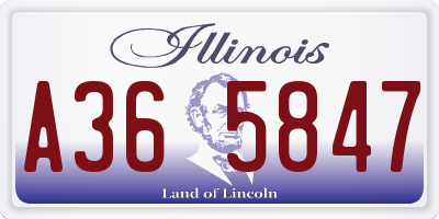 IL license plate A365847