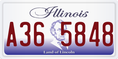 IL license plate A365848