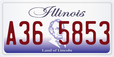 IL license plate A365853