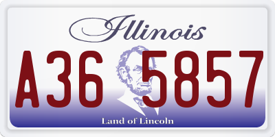 IL license plate A365857