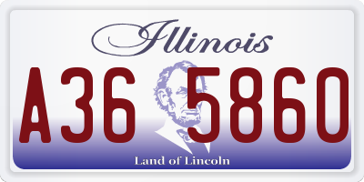 IL license plate A365860