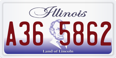 IL license plate A365862
