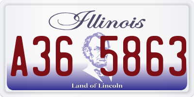 IL license plate A365863