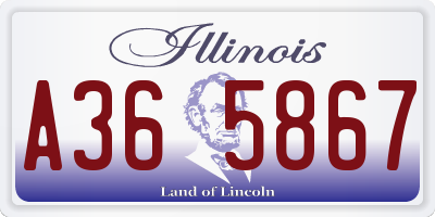 IL license plate A365867