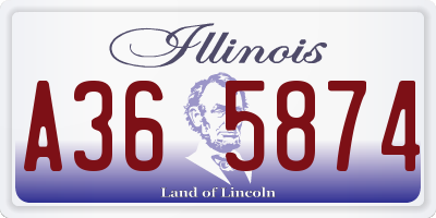 IL license plate A365874