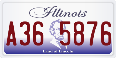 IL license plate A365876