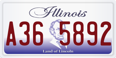 IL license plate A365892