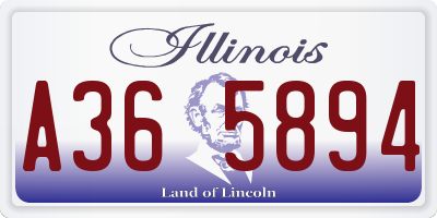 IL license plate A365894