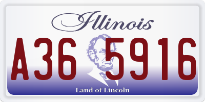 IL license plate A365916