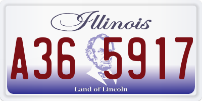 IL license plate A365917