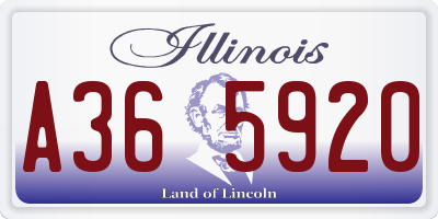 IL license plate A365920