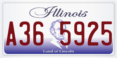 IL license plate A365925
