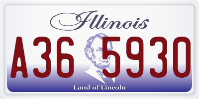 IL license plate A365930