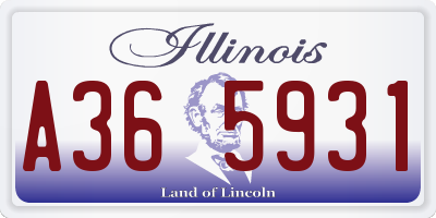 IL license plate A365931