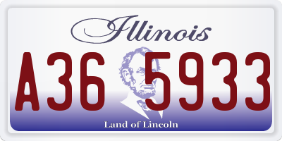 IL license plate A365933