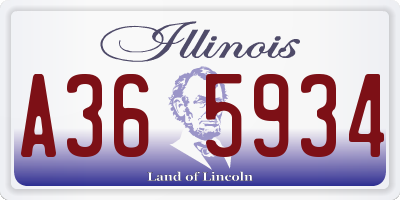 IL license plate A365934