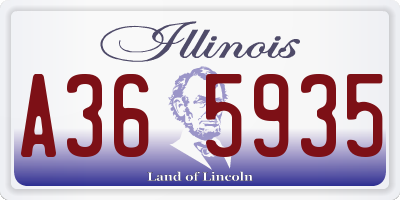 IL license plate A365935